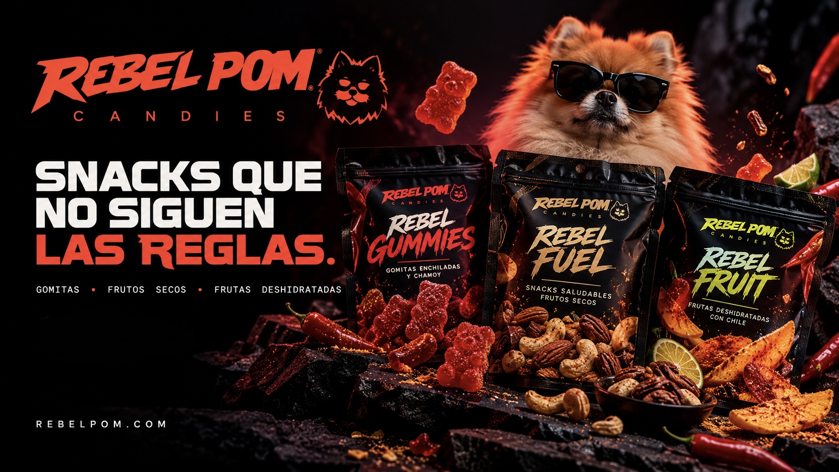 REBEL POM CANDIES — banner